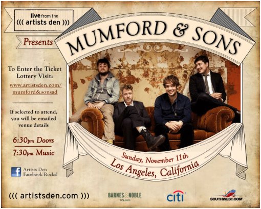 Mumford & Sons Live at The Artists Den