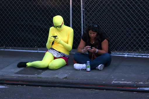 Yellow Lady Texting