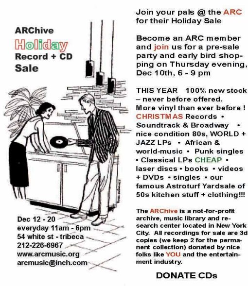ARC Holiday Record + CD Sale 2009