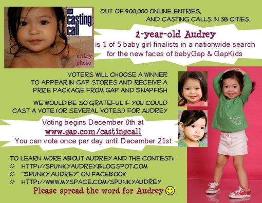 Spunky Audrey GapKids and babyGap Casting Call Finalist