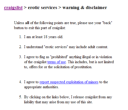 Craigslist to Kill "Erotic Services" Section - Bumpershine.com