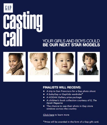 2007 Baby Gap Casting Call Contest