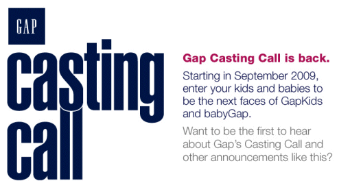 babyGap & GapKids Casting Call