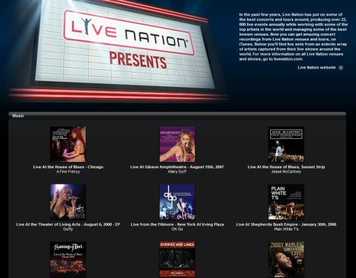 Live Nation Presents on iTunes