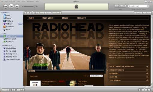 Radiohead on iTunes