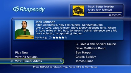 Tivo and Rhapsody