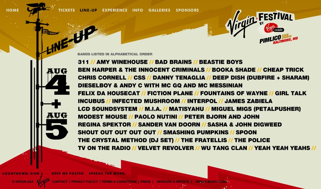 Virgin Music Festival @ Pimlico Full Lineup Announced - Bumpershine.com